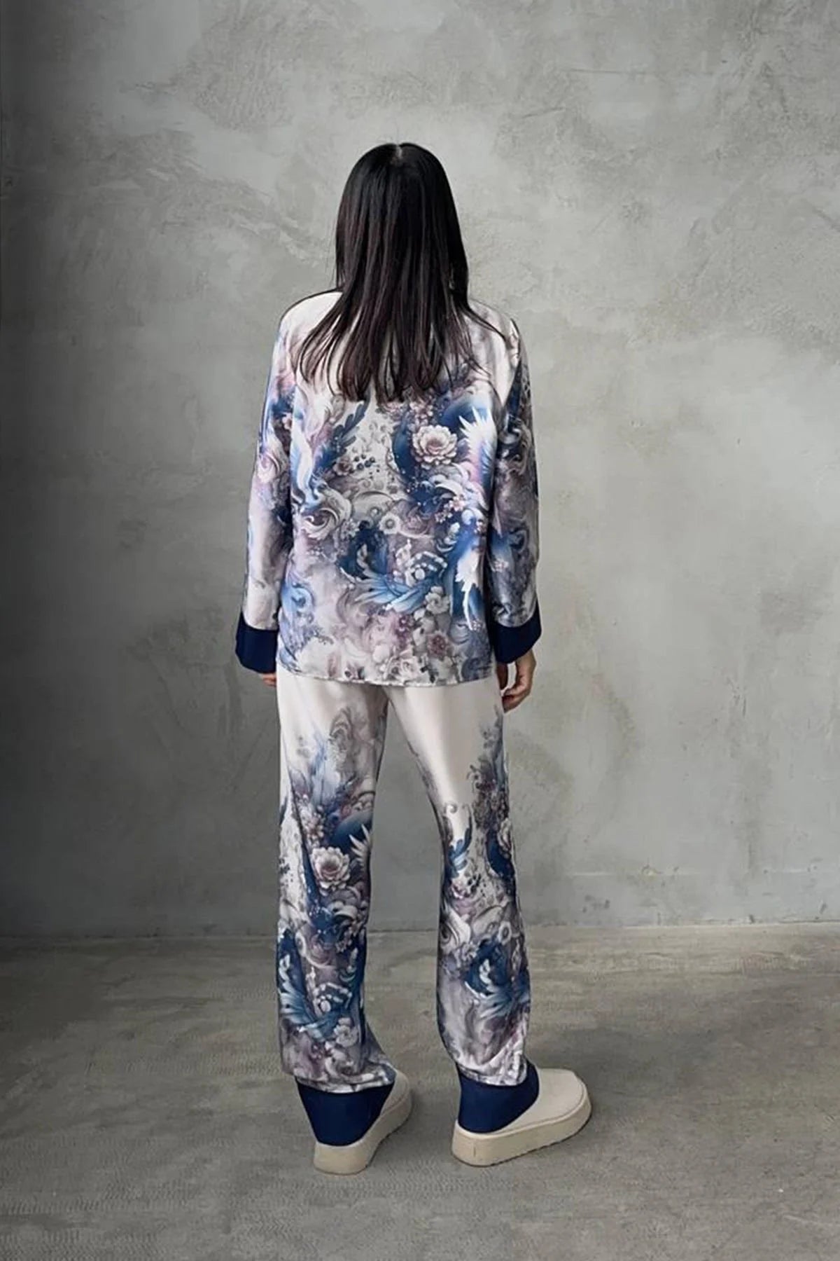 D Acqua Saten 3'lü Pijama Takımı