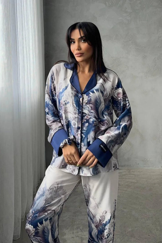 D Acqua Saten 3'lü Pijama Takımı